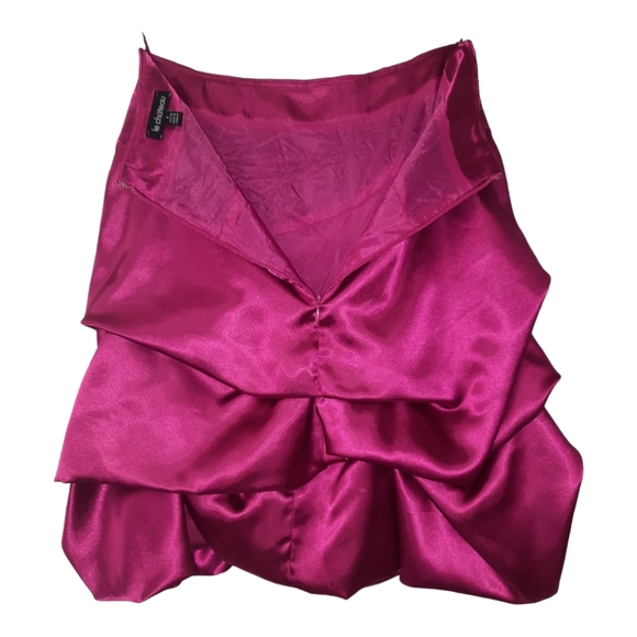 New Le CHATEAU Fusha Pink Ruffle Skirt Sz Zero (0) Made In Canada Zipper Closure - Picture 3 of 6